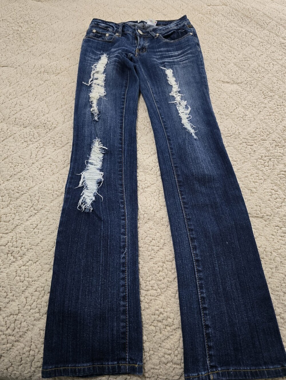 Women’s Distressed Dark Blue  Jeans